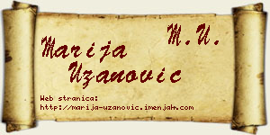 Marija Uzanović vizit kartica